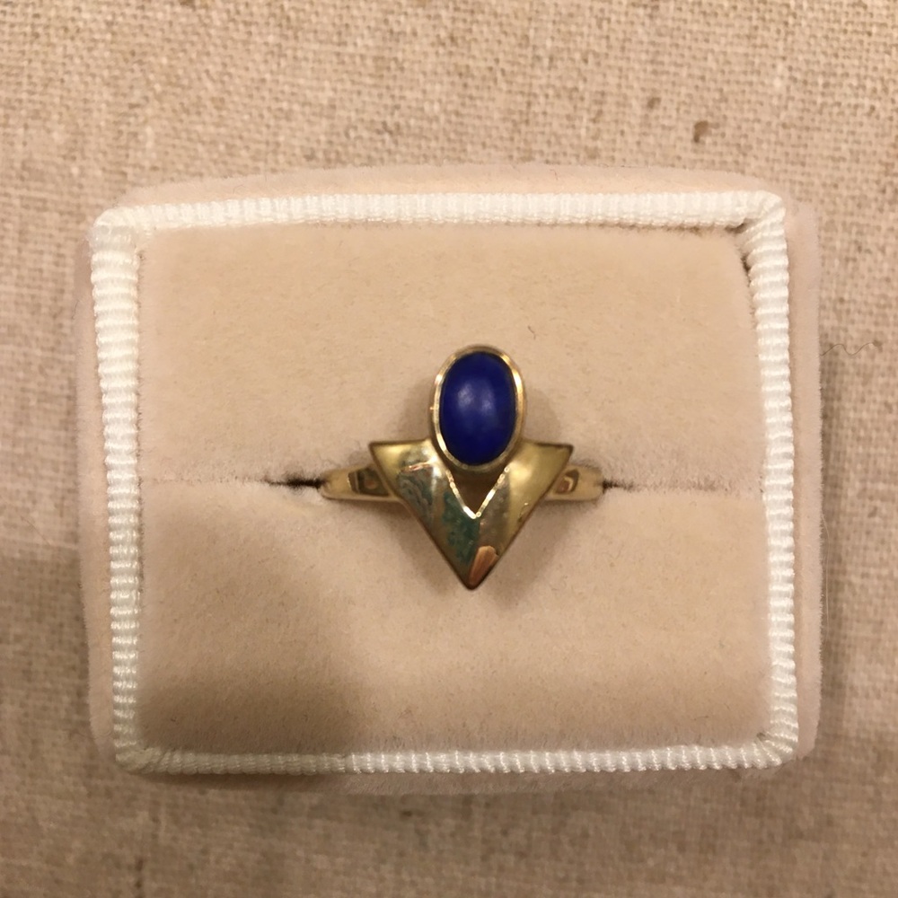 💙 Vintage Lapis Ring 9K YG